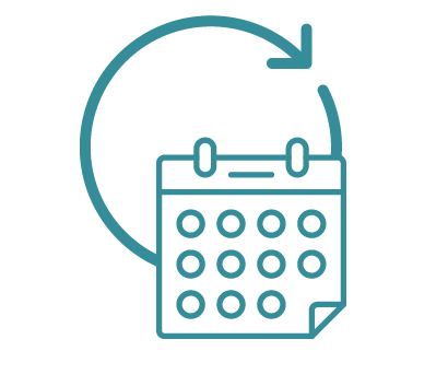 An icon of a cycle symbol alongside a calendar
